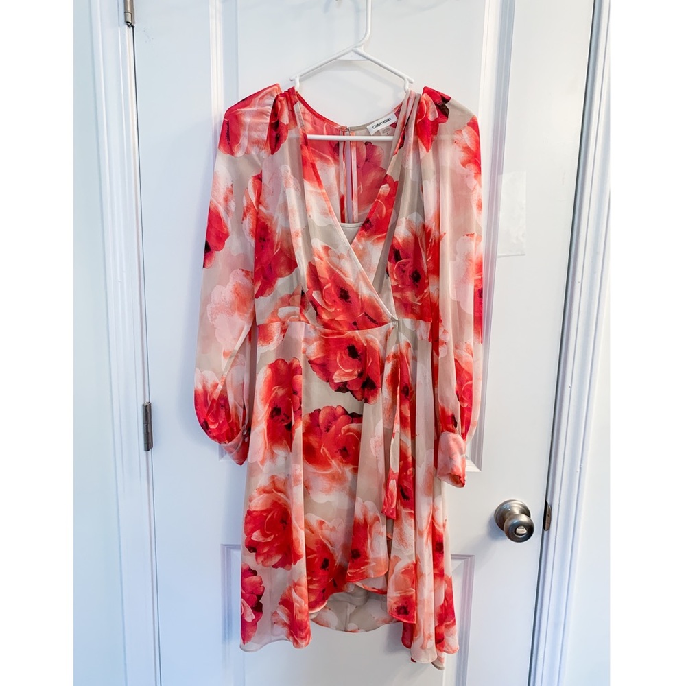 Calvin Klein Floral Long Sleeve Dress